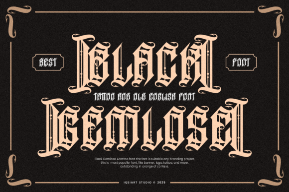 Black Gemlose: A Bold Blackletter Font for Branding